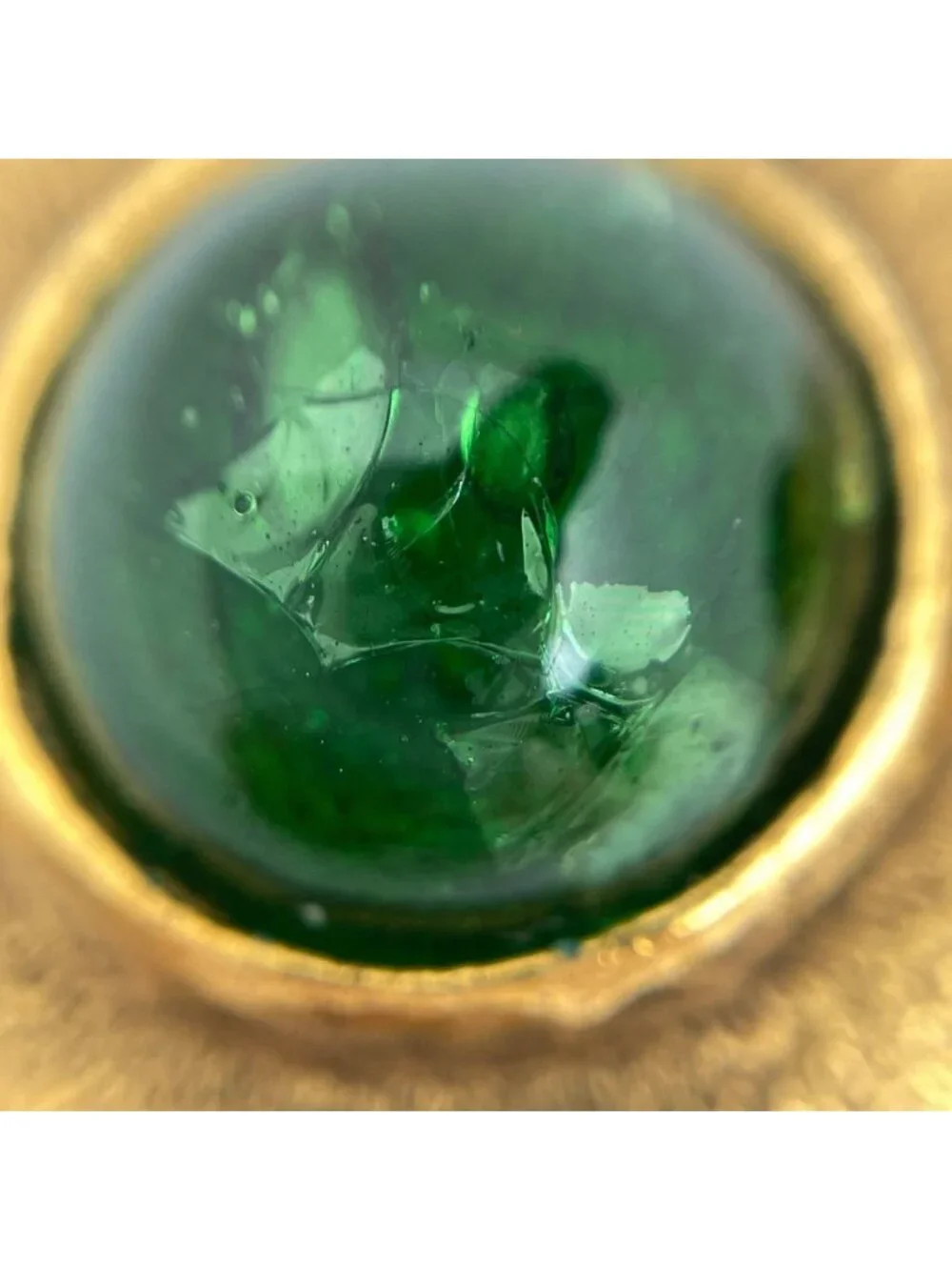 Chanel Brooch Gripoix Color Stone Gold